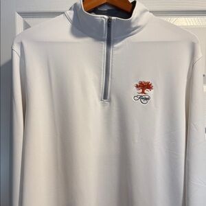 Peter Miller Crown Sport Men’s 3/4 Zip Men’s Large, White, Kiawah Island, NEW